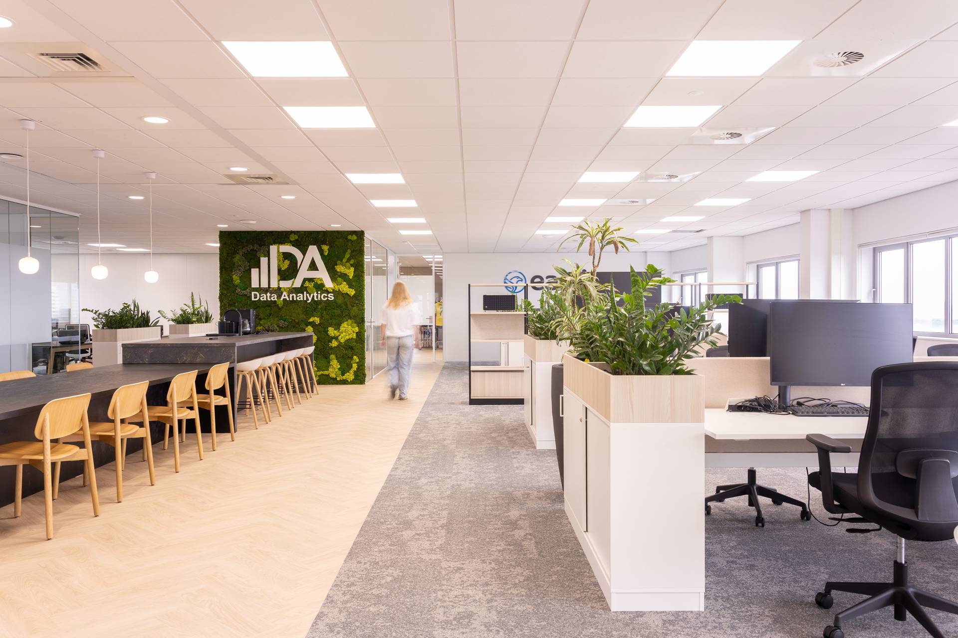 Collega's van Data Analytics overleggen op kantoor